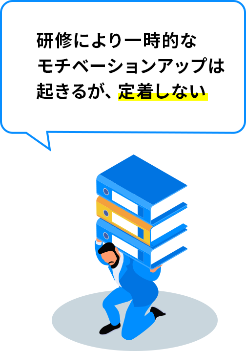 研修により一時的なモチベーションアップは起きるが、定着しない